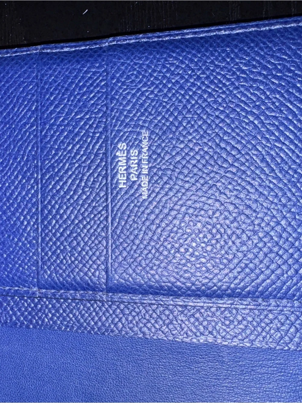 Hermes Indigo Blue Leather Wallet with Box, COA